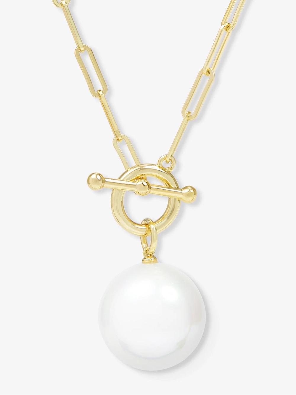 Melinda Maria Life’s A Ball Pearl Pendant Necklace Gold 22” Toggle